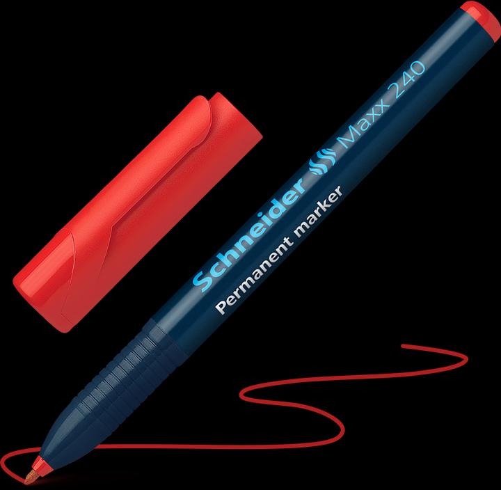 Actual product image Schneider Maxx 240 permanent marker Line width: 1-2 mm Ink colour: red (Red, 2 mm, 10 x)