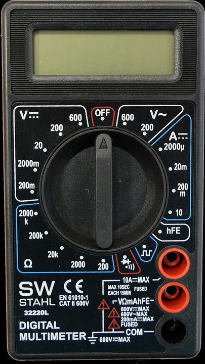 Produktbild SW-Stahl 32220L Taschen-Multimeter, 600 V, Mit LCD Display, inkl. 2 x AAA Batterie