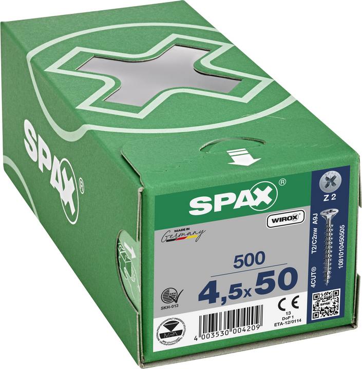 Image du produit Spax Vis pour panneaux d'aggloméré SK PZ2 4,5x50 mm (500 Vis par pièce)