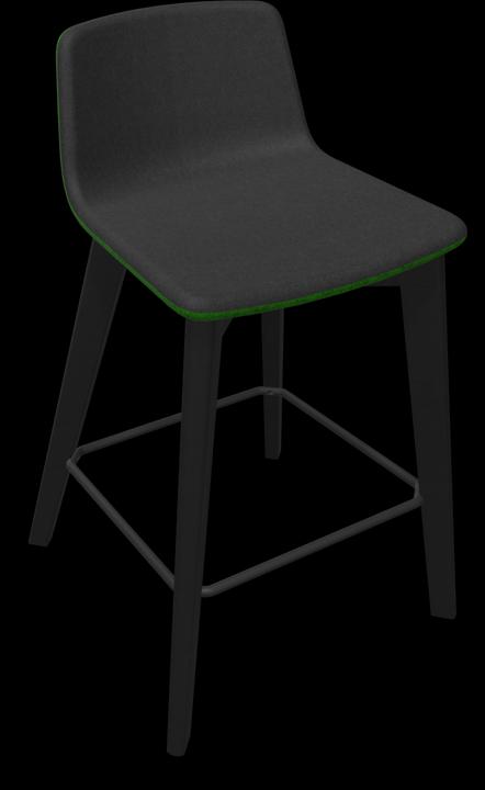 Black, green melange, Ash stained black