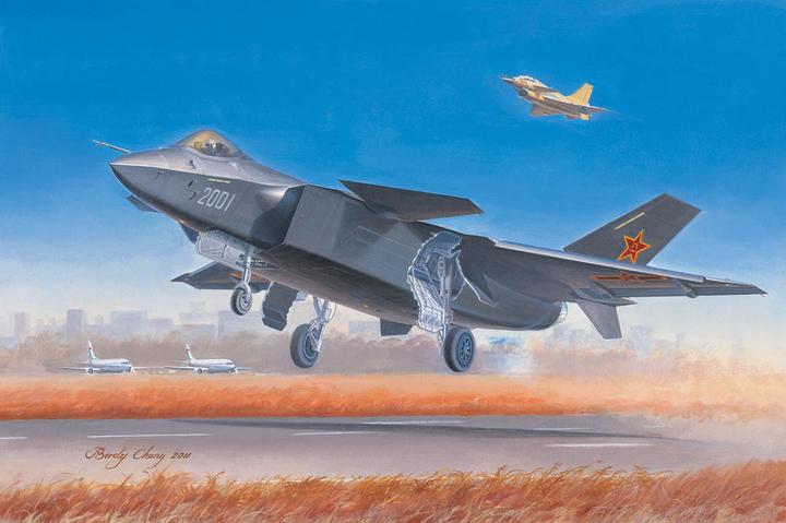 Actual product image Trumpeter Chinese J-20 Fighter
