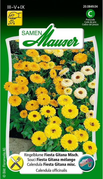 Actual product image Samen Mauser Marigold Fiesta Gitana Mix. (Plant seeds)