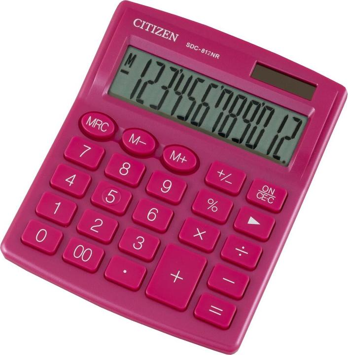 Citizen calculator calculator SDC812NRPKE, pink, desktop, 12 seats, dual power supply (Batteries)