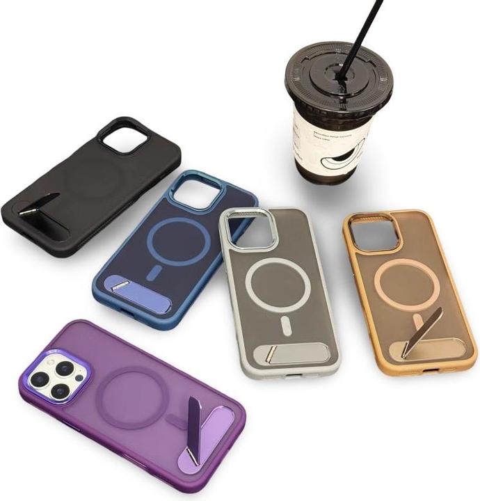 Produktbild RPD iPhone 15 Pro Max- MagSafe Kickstand Etui, Schwarz, Matt (Apple iPhone 15 Pro Max)