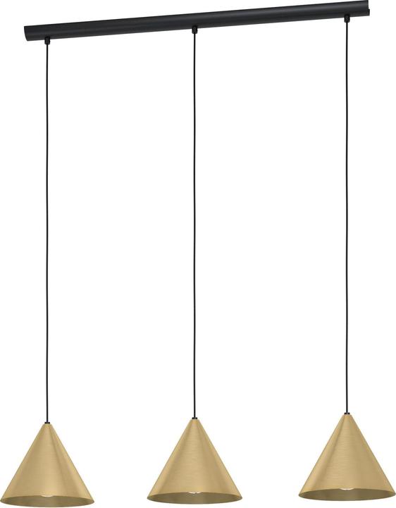 Produktbild EGLO Pendelleuchte NARICES 3x E27 Schwarz/Messing (E27, 0 lm)