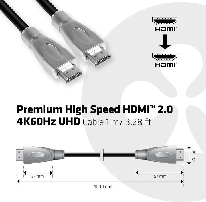 Actual product image Club 3D HDMI (Typ A) — HDMI (Typ A) (1 m, HDMI)