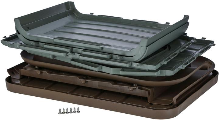 Immagine prodotto Kerbl 81341 Casetta per gatti Paola Eco, aspetto mediterraneo, plastica riciclata, grigio-verde-marrone (Gatto)