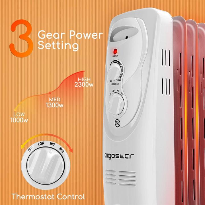 Actual product image Aigostar Pangpang - 2300W Oil Radiator