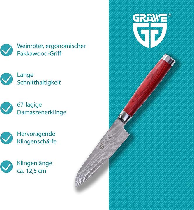 Image du produit Gräwe Couteau damassé lame 12.5cm (12.50 cm)