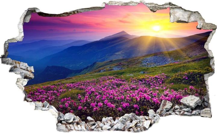 Produktbild Trenddeko 3D Sonnenuntergang in den Bergen (100 x 61 cm)