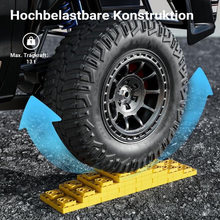 Image du produit Wiltec Unterlegplatten Wohnwagen 10x Stützplatten 13,5t Auffahrkeile Stufenkeile
