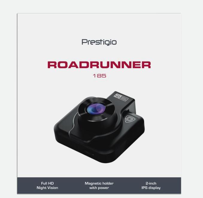 Actual product image Prestigio RoadRunner 185 Full HD Black (Bluetooth, GPS receiver, Built-in display, Built-in microphone, Night vision, FHD+)