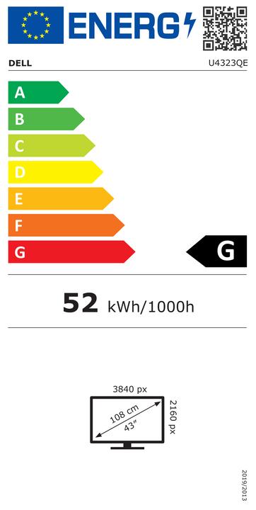 Energie-Label Dell UltraSharp U4323QE (3840 x 2160 Pixel, 43")