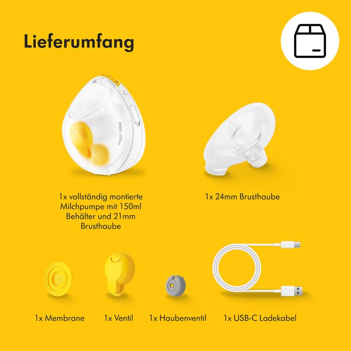 Actual product image Medela Magic InBra - tragbare Einzelmilchpumpe