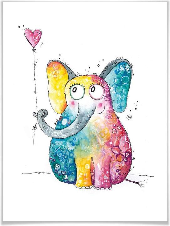 Produktbild Trenddeko Elefant mit Herz (30 x 40 cm)