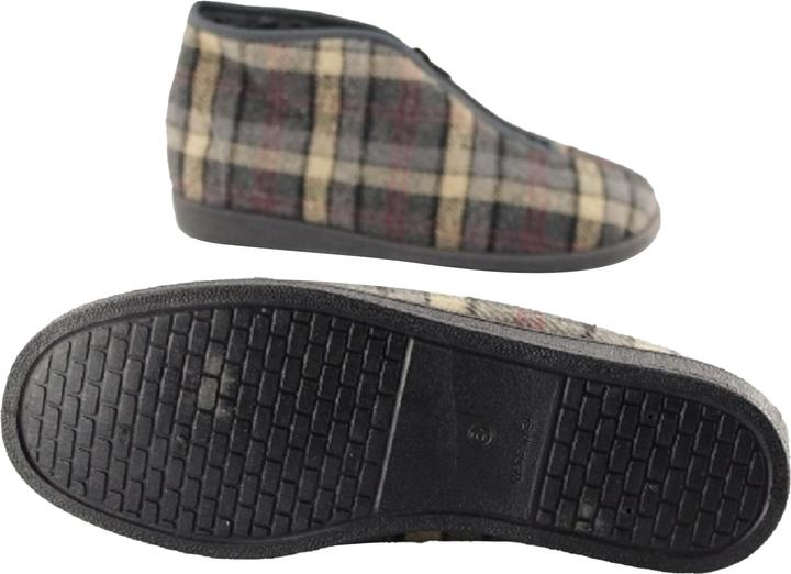Produktbild Universal Textiles Jed II ThermoHausschuhe Pantoffeln mit Reissverschluss kariert (45)