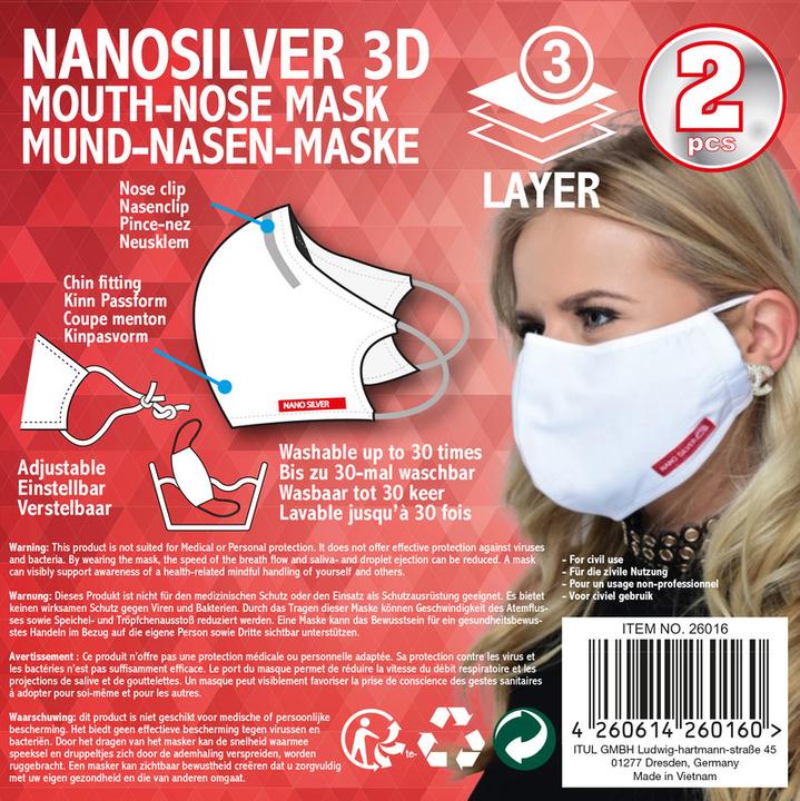 Actual product image Hanvico Face mask nano 2pcs 3-layer (2 x)
