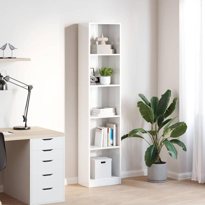 Produktbild VidaXL Bücherregal Hochglanz-Weiss 40x24x176 cm Holzwerkstoff (40 x 24 x 176 cm)