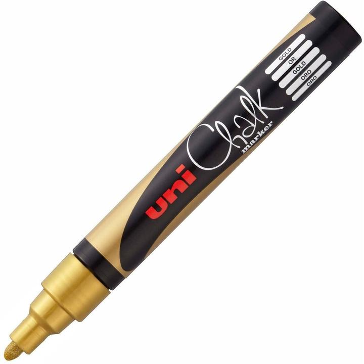 Actual product image Uni-ball Liquid chalk markers PWE-5M Gold (6 pieces) (Gold, 2.50 mm, 6 x)