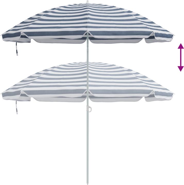 Produktbild VidaXL Strandparasol mit Aluminiumgestell Blau & Weiss 300 cm (2.63 m)