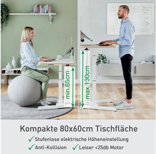 Produktbild Leitz Ergo Compact Workstation Elektrischer höhenverstellbarer Schreibtisch (80 x 60 x 130 cm)