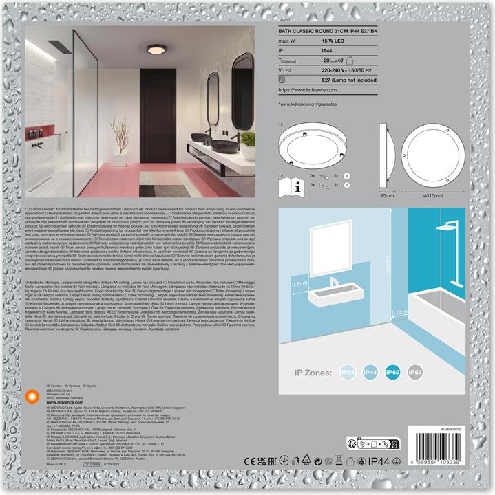 Produktbild Ledvance Bathroom Ceiling Luminaire IP44 E27 (E27)