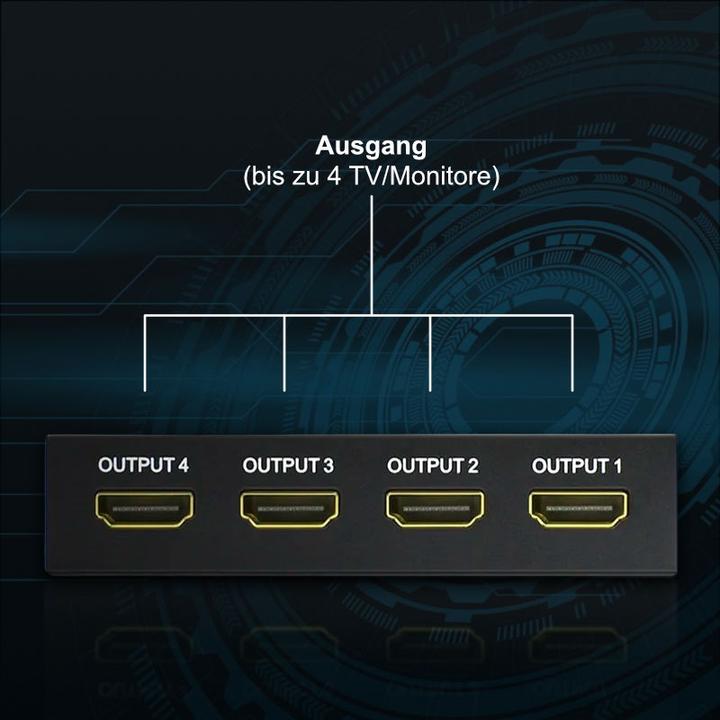 Produktbild Hermex HDMI Splitter HDMI-Splitter-Box HDMI Verteiler HDMI-Signal-Splitter