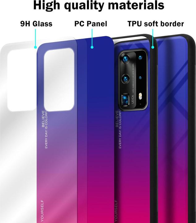 Image du produit Cadorabo Couverture en verre TPU 2 couleurs (Huawei P40 Pro+)