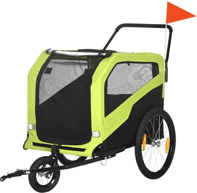 Swisshandel24 2-in-1 Hundeanhänger, Fahrradanhänger für Hunde, Hundewagen mit Reflektoren
