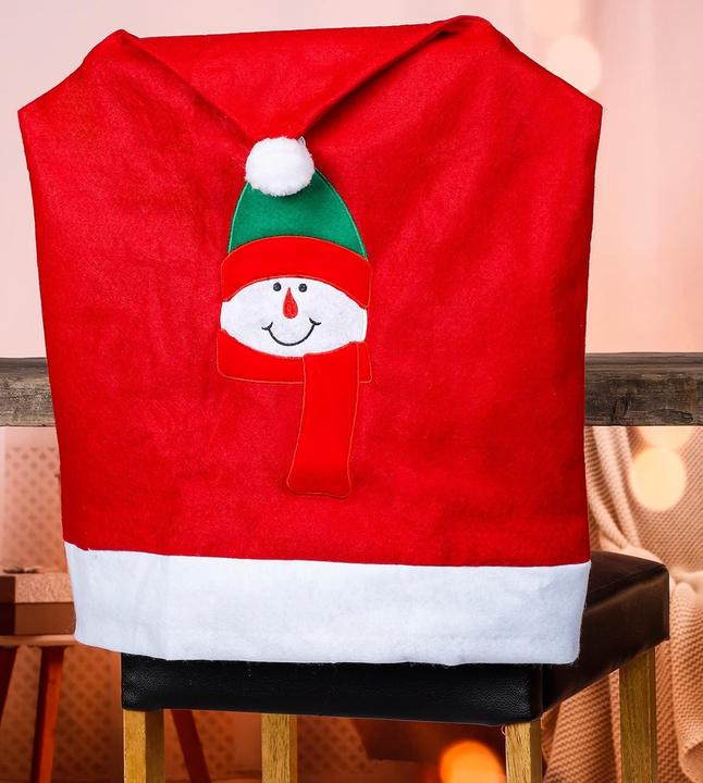 Actual product image Novaliv Christmas Chair Cover Set I Red I Father Christmas Hat I Chair Cover Christmas Decoration