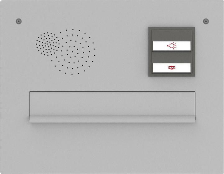 Actual product image Renz Letterbox front panel with bell Speaker recess and light Stainless steel