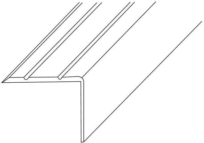 PG LM step angolo 25 x 20 mm lunghezza 1000 mm alluminio anodizzato argento perforato su un lato