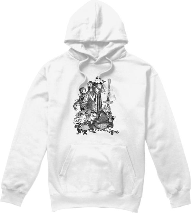 Actual product image The Nightmare Before Christmas Mens Jack Sally Monster Drawing Hoodie (M)