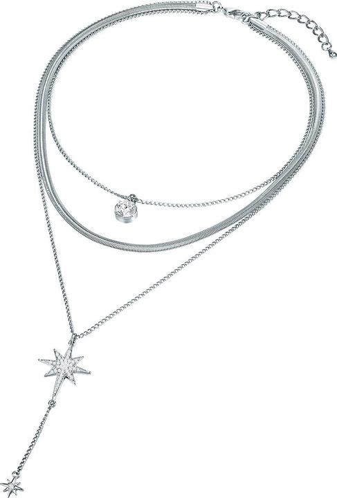 Produktbild Lulu & Jane Stern Metall-Legierung Glas silber 38,0/43,0/51,0 cm Basiskette + 5,0 cm Ve - 33266 (Metall-Legierung)