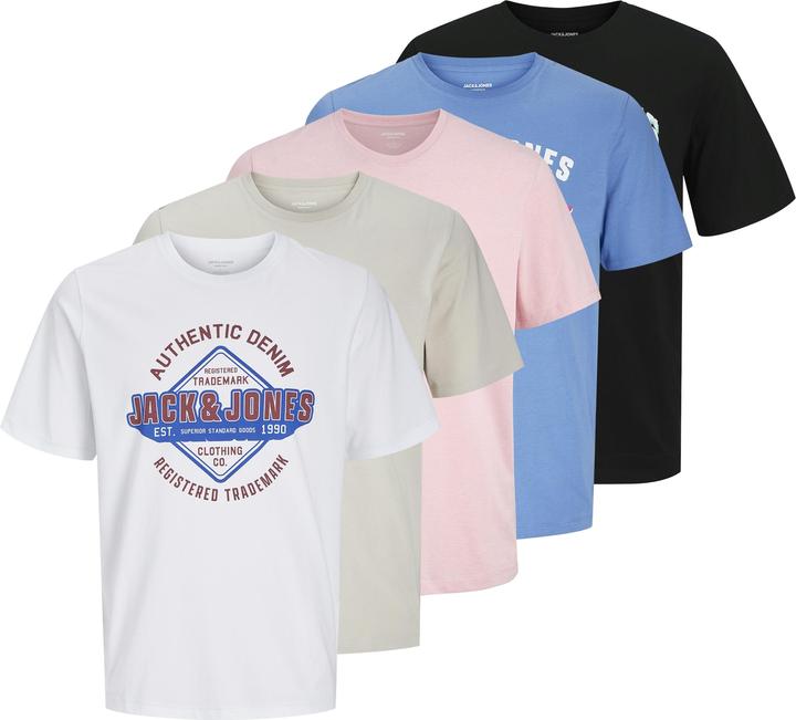 Produktbild Jack & Jones JACK&JONES - JJELOGO TEE SS O-NECK 2COL S25 5P MP PLS - Jongens - T-shirts (4XL)