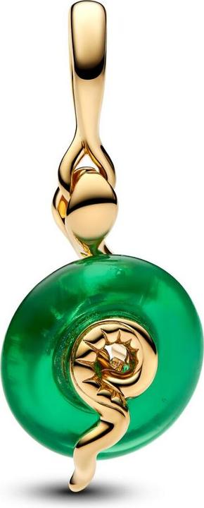 Produktbild Pandora Snake Green Murano Glass Dangle Charm (Vergoldet, Metall, Glas)
