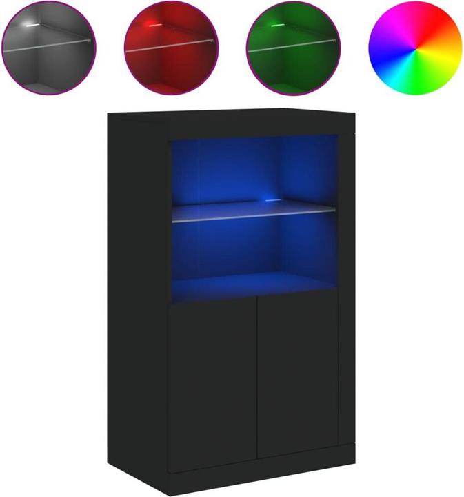 Actual product image VidaXL Side cabinet with LED lights black (60.5 x 37 x 100 cm)