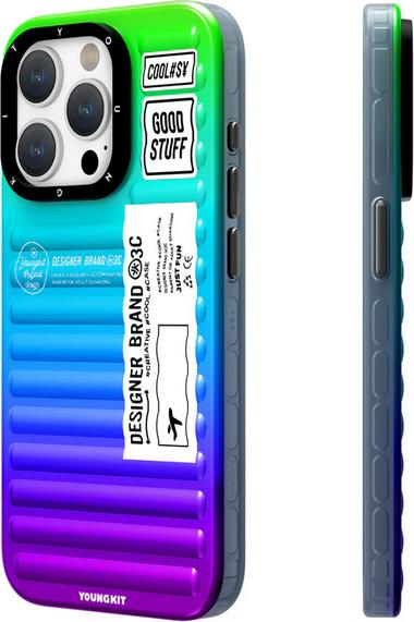 Produktbild Youngkit Hülle Color-Gradient Luggage-Inspired Case t/blau (Apple iPhone 15 Pro)