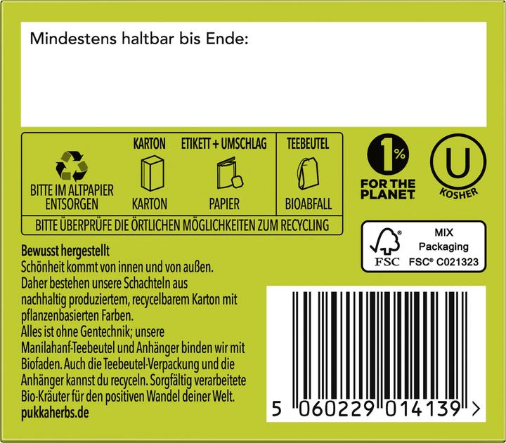 Nährwerte und Zutaten Pukka Drei Ingwer (36 g)