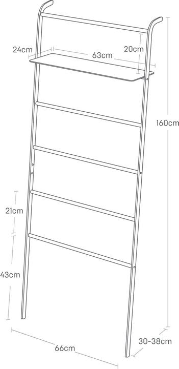Image du produit Yamazaki Échelle à vêtement adossée avec rangement TOWER