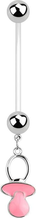 Actual product image Star Piercing Banane Schwangerschaft mit Schnuller pink (without brass, Bioflex, Surgical steel 316L)