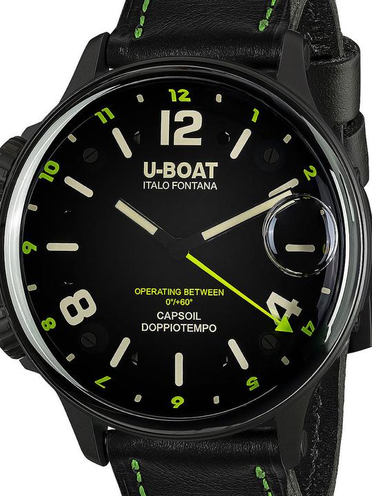 Actual product image U-Boat 9675 Capsoil Doppioempo DLC GMT (Analogue wristwatch, 55 mm)