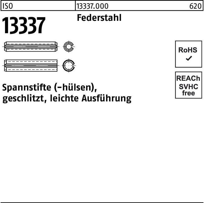 Produktbild Spannstifthülse ISO 13337 geschlitzt 3 x 24 Federstahl leichte Ausf.