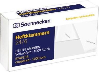 Soennecken Staple Product use: Stapling pliers 124 Type designation of staples: 24/6 (1 x)