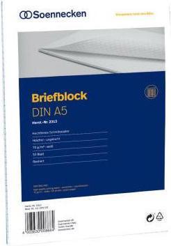 Immagine prodotto Soennecken Blocco per lettere Formato carta: DIN A5 Rigatura: ruvida (A5)