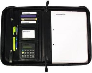 Actual product image Soennecken DORTMUND writing case Dimensions: 34 x 27 x 2.5 cm (W x H x D) Material: cowhide Colour: black (A4, 1 x)