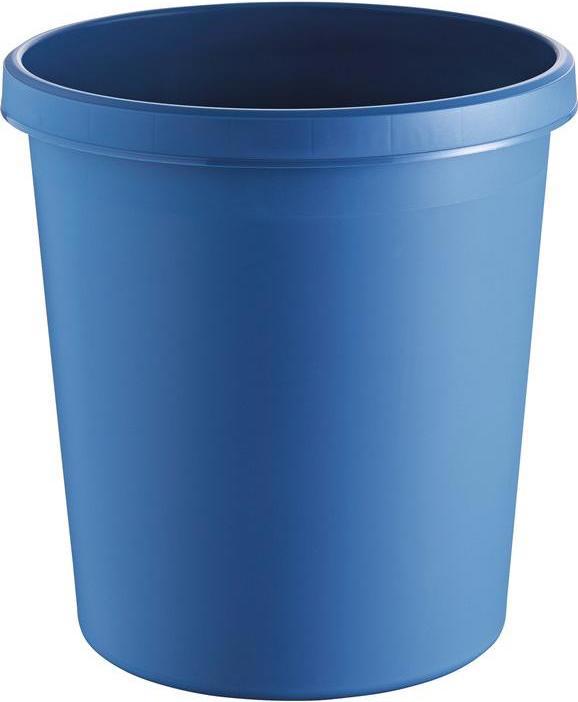 Actual product image Helit Wastepaper bin 18 l H331xØ315 mm with handle rim plastic blue (18 l)