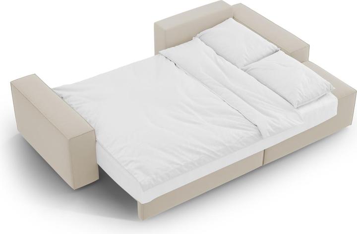 Actual product image Micadoni Velvet Right Corner Sofa With Bed Function And Box, "Jodie", 3 Seats, 246x151x86Made in Europe (Corner sofa)