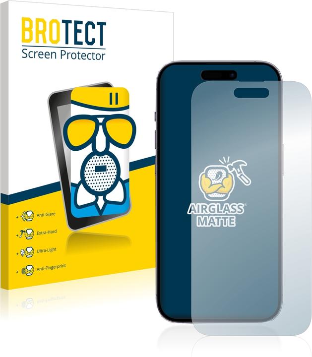 Produktbild BROTECT AirGlass Panzerglasfolie Matt (1 Stück, Apple iPhone 14 Pro)