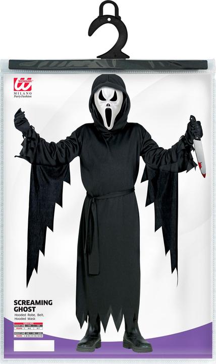 Immagine prodotto Widmann Costume da Scream per bambini con cappuccio, cintura e maschera (158)